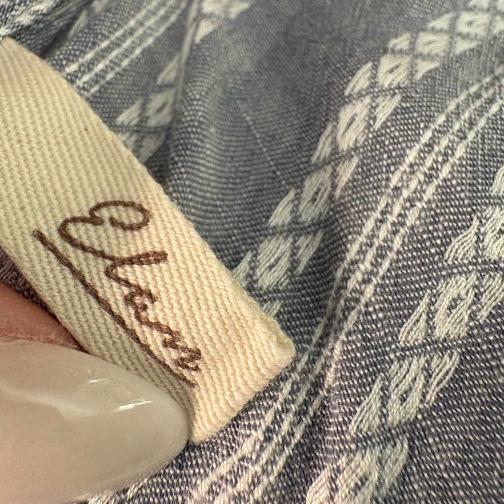 Elan Light Blue & White Patterned Maxi Dress - Picture 4 of 5